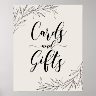 Cartes et cadeaux Affiche Branches dessinées à la