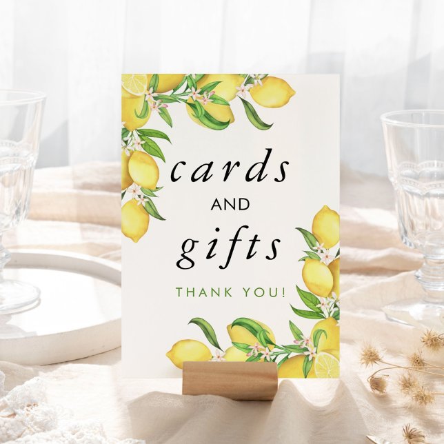 Cartes et cadeaux de Fête des mariées citron aquar (Créateur téléchargé)