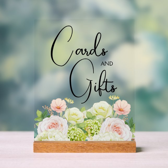 Cartes et cadeaux de Fête des mariées Florale Aqua (Neutre)