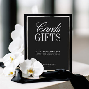 Cartes et Cadeaux de Mariage Élégants Noir & Blanc