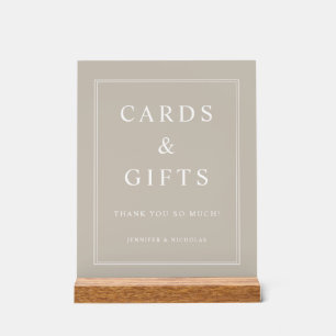 Cartes Et Cadeaux Élégants Taupe Mariage