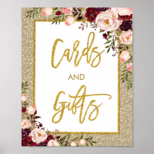 Cartes et Cadeaux Floraux Pailletés Décoration de 