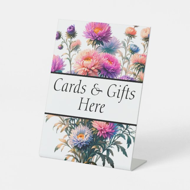 Cartes et cadeaux ici mariage signe de table cadea (Recto)