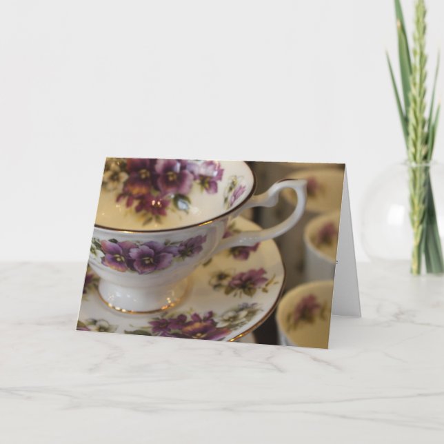 CARTES ET INVITATIONS DE NOTE DE TASSE DE THÉ (Devant)