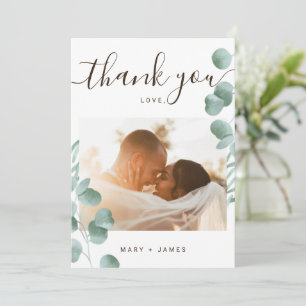 Cartes Eucalyptus Mariage photo Merci 2 personnali