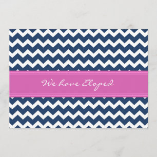 Cartes Faire-part Chevron Blue Rose Elopement