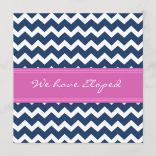 Cartes Faire-part Chevron Rose Blue Elopement