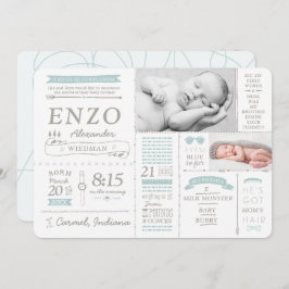 Cartes Faire-part de naissance Infographie