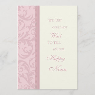 Cartes Faire-part Elopement Crème Rose