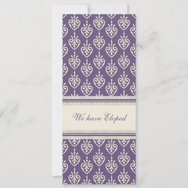 Cartes Faire-part Elopement Plum et Crème (Devant)