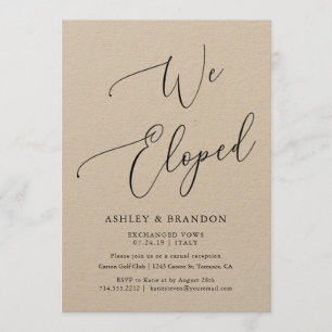 Cartes Faire-part Kraft Elopement Nous nous somme