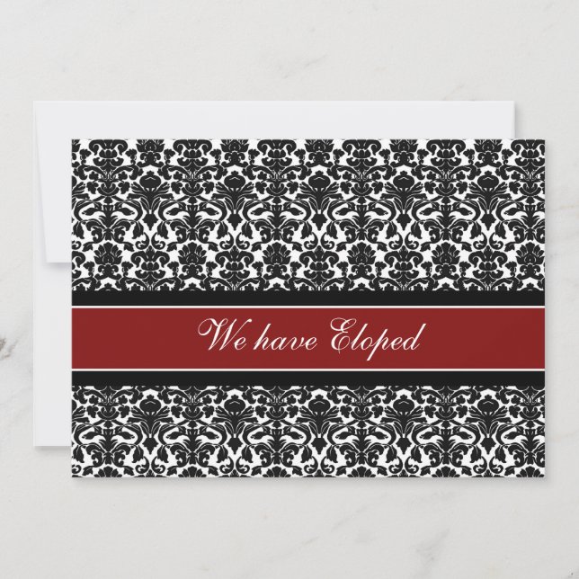 Cartes Faire-part Red Damask Elopement (Devant)