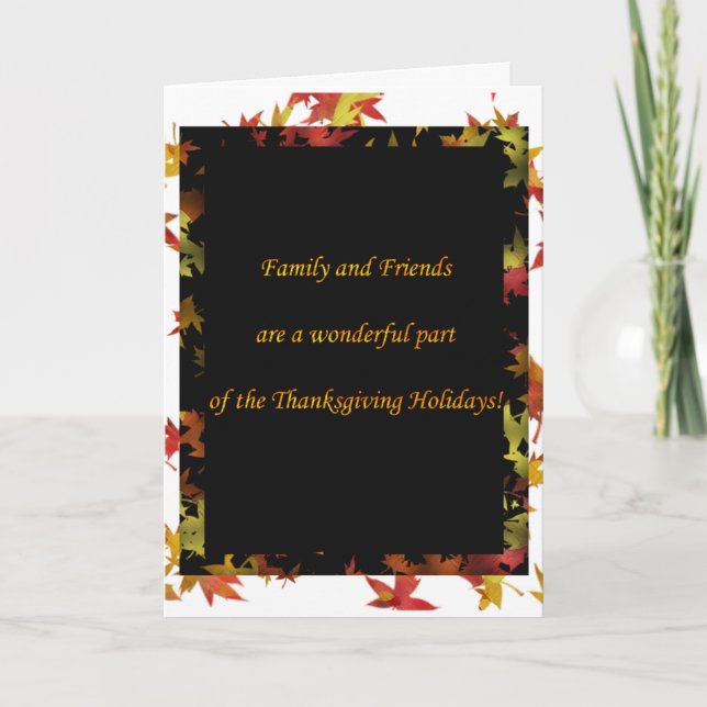 Cartes famille et amis de Thanksgiving (Devant)