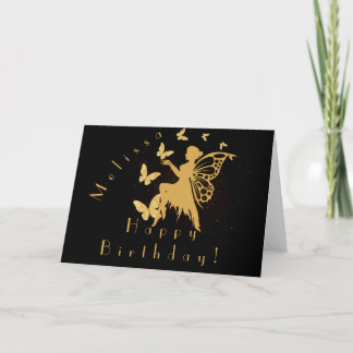 Cartes Fées Papillon Or Personnalisées