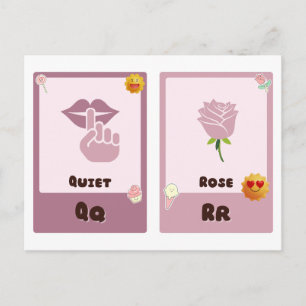 Cartes flash Alphabet, Cartes éducatives ABC Q,R,S