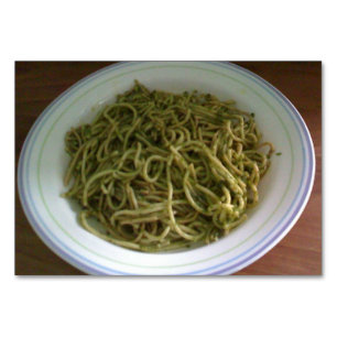 Cartes flash de lecture de pâtes au basilic Pesto