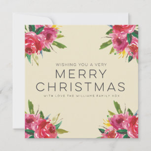 Cartes florales de manuscrit de Joyeux Noël