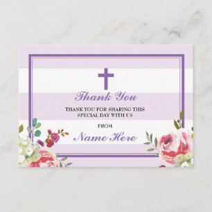 Cartes florales de rayure pourpre religieuse de