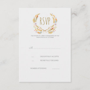 Cartes florales des andouillers RSVP de plumes