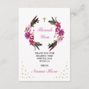 Cartes florales d'or de croix religieuse de