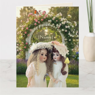 Cartes Grandes Poupées Antiques Treillis de Jardin