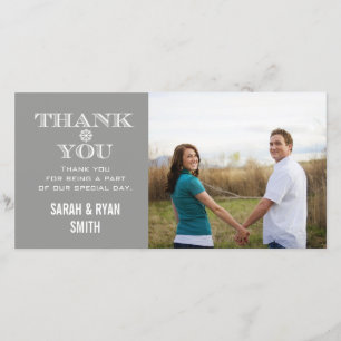 Cartes grises de Merci de photo de mariage de