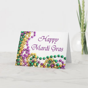 Cartes heureuses de mardi gras de perles