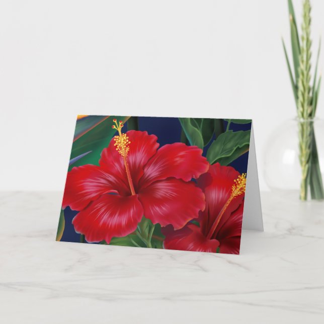 Cartes Hibiscus Paradis Tropical (Devant)