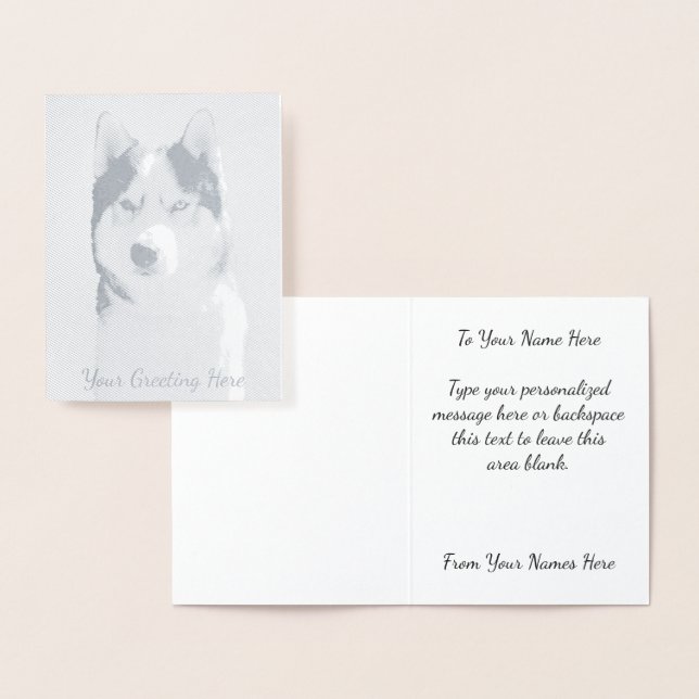 Cartes Husky personnalisées Cartes de Chien Husky  (Affichage)