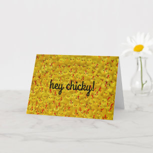 Cartes Jaunes "Hey Chicky", tout-temps mignonnes