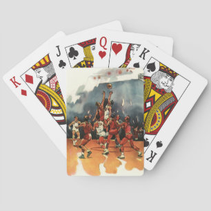 Cartes Jeu de basket-ball sportif vintage, joueurs de bas