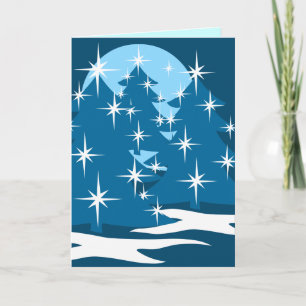 Cartes Joyeuses Classic Blue Tree Card