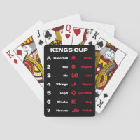 Kings Cup règles du jeu de boisson Noir