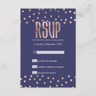 Cartes légères du bleu marine de pois rose d'or