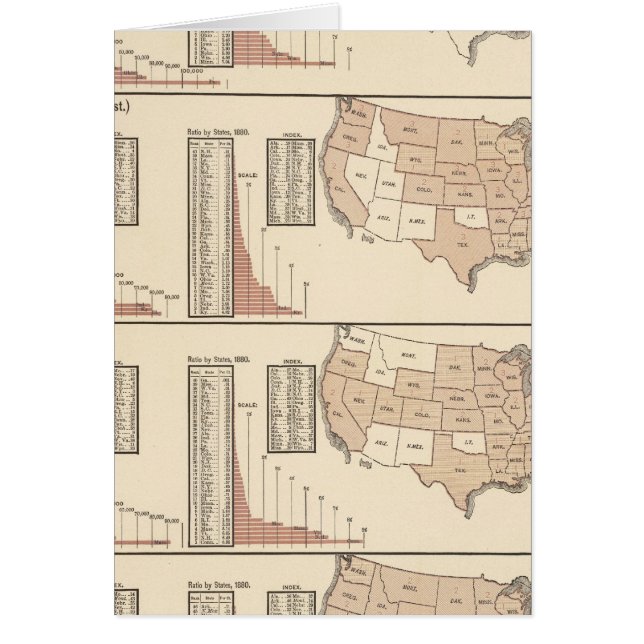 Cartes lithographiées des États-Unis (Devant)