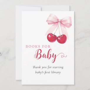 Cartes Livres pour Bébé Cerises à Ruban Rose