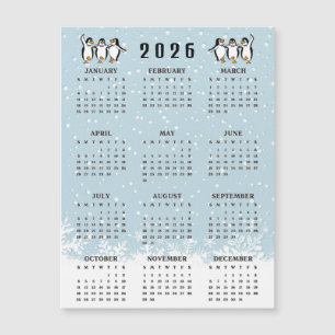 Cartes Magnétiques Calendrier 2026 Manchots Danseu