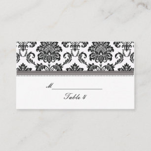 Cartes Mariage damassé en noir et blanc