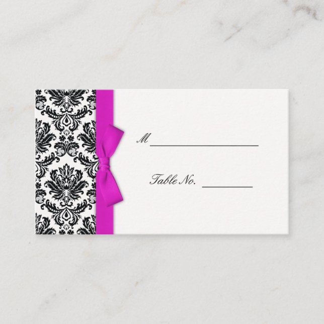 Cartes Mariage damassé pour Bow Rose Hot (Devant)