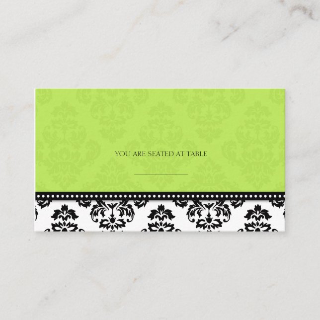 Cartes Mariage damassé vertes (Devant)