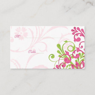 Cartes Mariage rose vert fleuri Place ou Escort