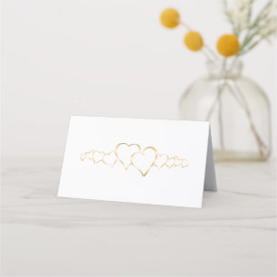 Cartes Mariages élégantes Gold Hearts