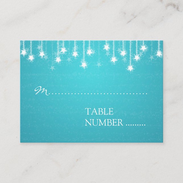 Cartes mariages Étoiles chatoyantes Bleu (Devant)