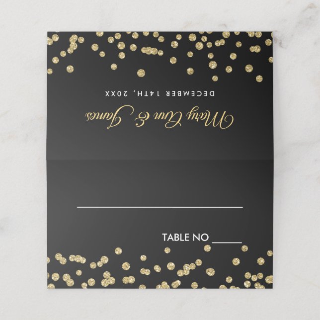 Cartes mariages Gold Faux Parties scintillant Conf (Extérieur déplié)