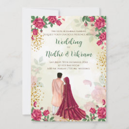 Cartes mariages hindoues et invitations à un maria