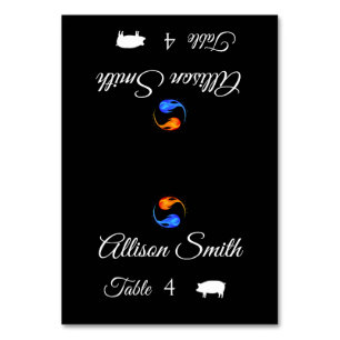 Cartes mariages-Icône de porc-Flames jumelles-
