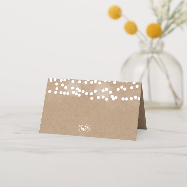 Cartes Mariages Kraft Lights (Devant)