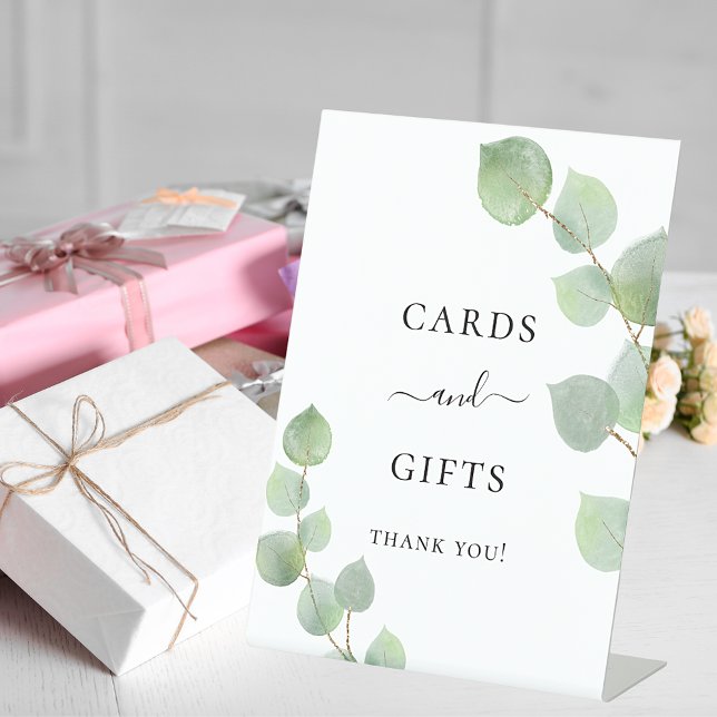 Cartes mariages signe cadeau eucalyptus vert (Créateur téléchargé)