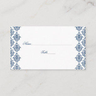 Cartes marines bleu et blanc Mariage damassé