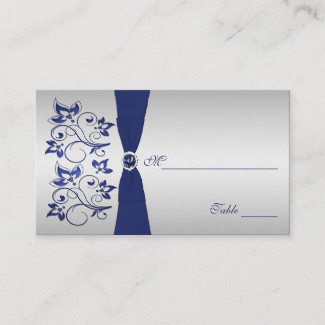 Cartes marines florales en argent (Devant)